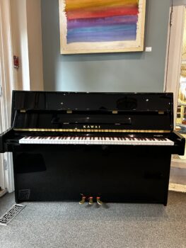 2022 Kawai Upright Model K-15E in a Polished Ebony Finish.