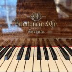 1924 Heintzman Grand Piano Model B in a Satin Ebony Finish with Mahogay Accents