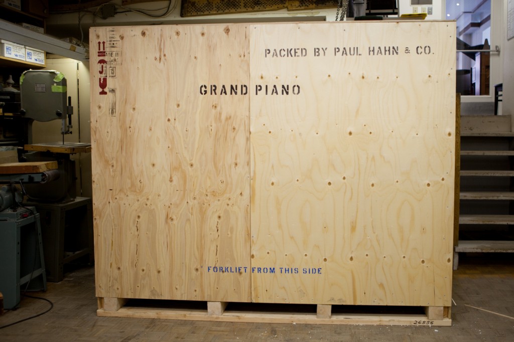 Shipping crate for a grand piano